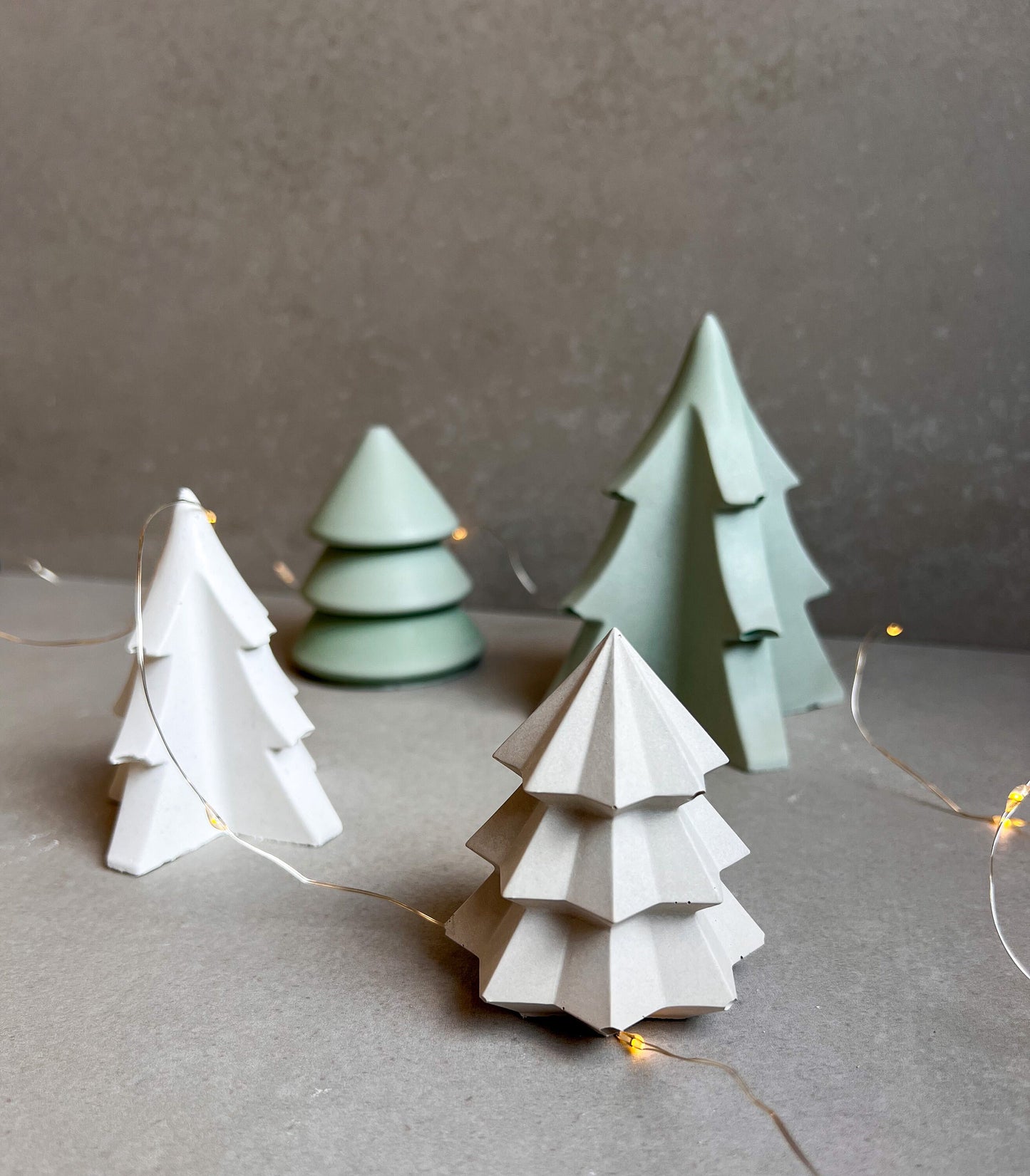 Concrete Christmas Tree, Cement Winter Decor, Minimalist Table Accent, Holiday Ornament, Stone Tree Statue, Festive Home Decor