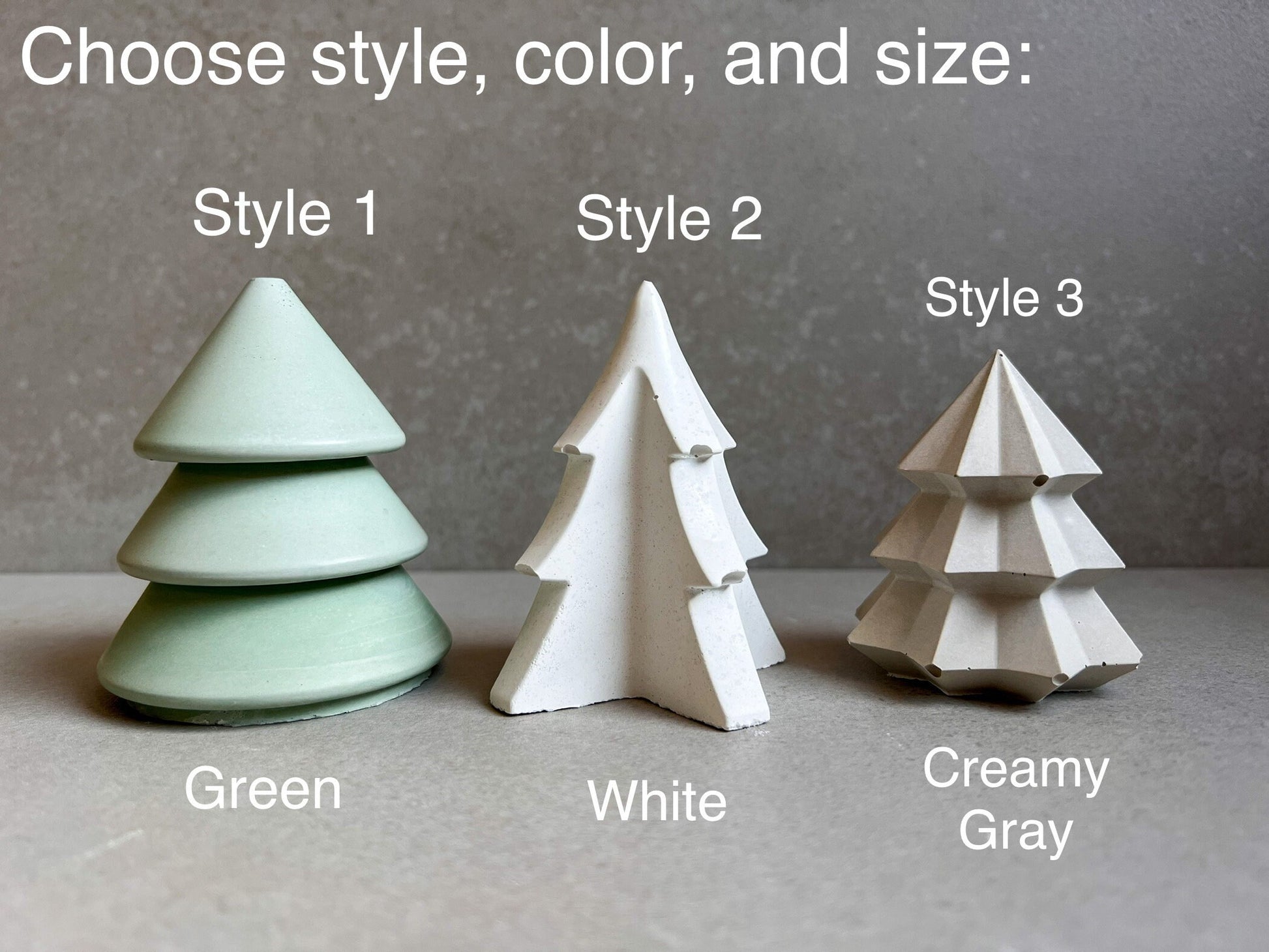 Concrete Christmas Tree, Cement Winter Decor, Minimalist Table Accent, Holiday Ornament, Stone Tree Statue, Festive Home Decor