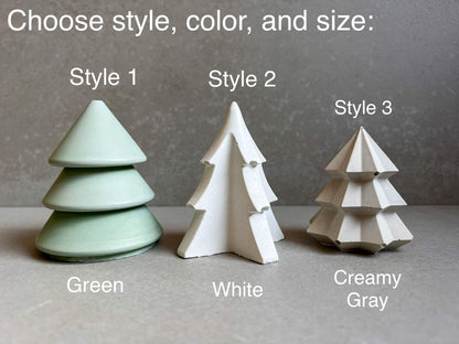 Concrete Christmas Tree, Cement Winter Decor, Minimalist Table Accent, Holiday Ornament, Stone Tree Statue, Festive Home Decor