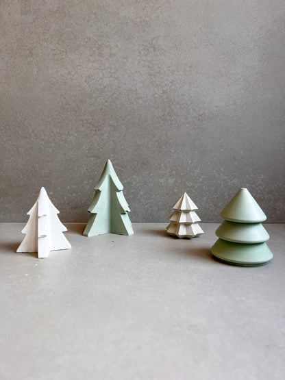 Concrete Christmas Tree, Cement Winter Decor, Minimalist Table Accent, Holiday Ornament, Stone Tree Statue, Festive Home Decor