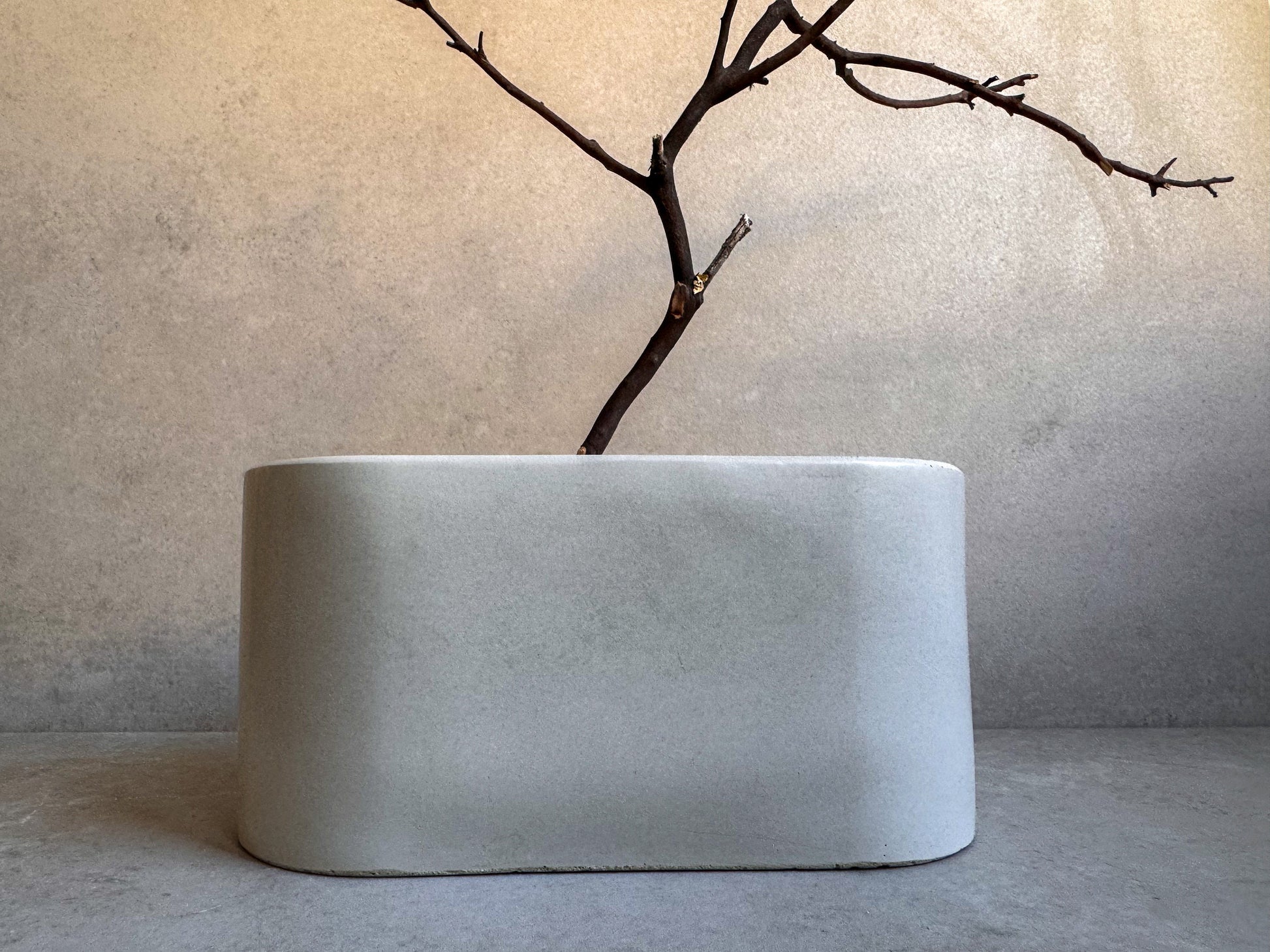 Oval Concrete Planter, Decorative Cement Pot, Trinket Trough, Minimalist Tray, Coffee Table Display, Oval Desk Container, Bathroom Storage