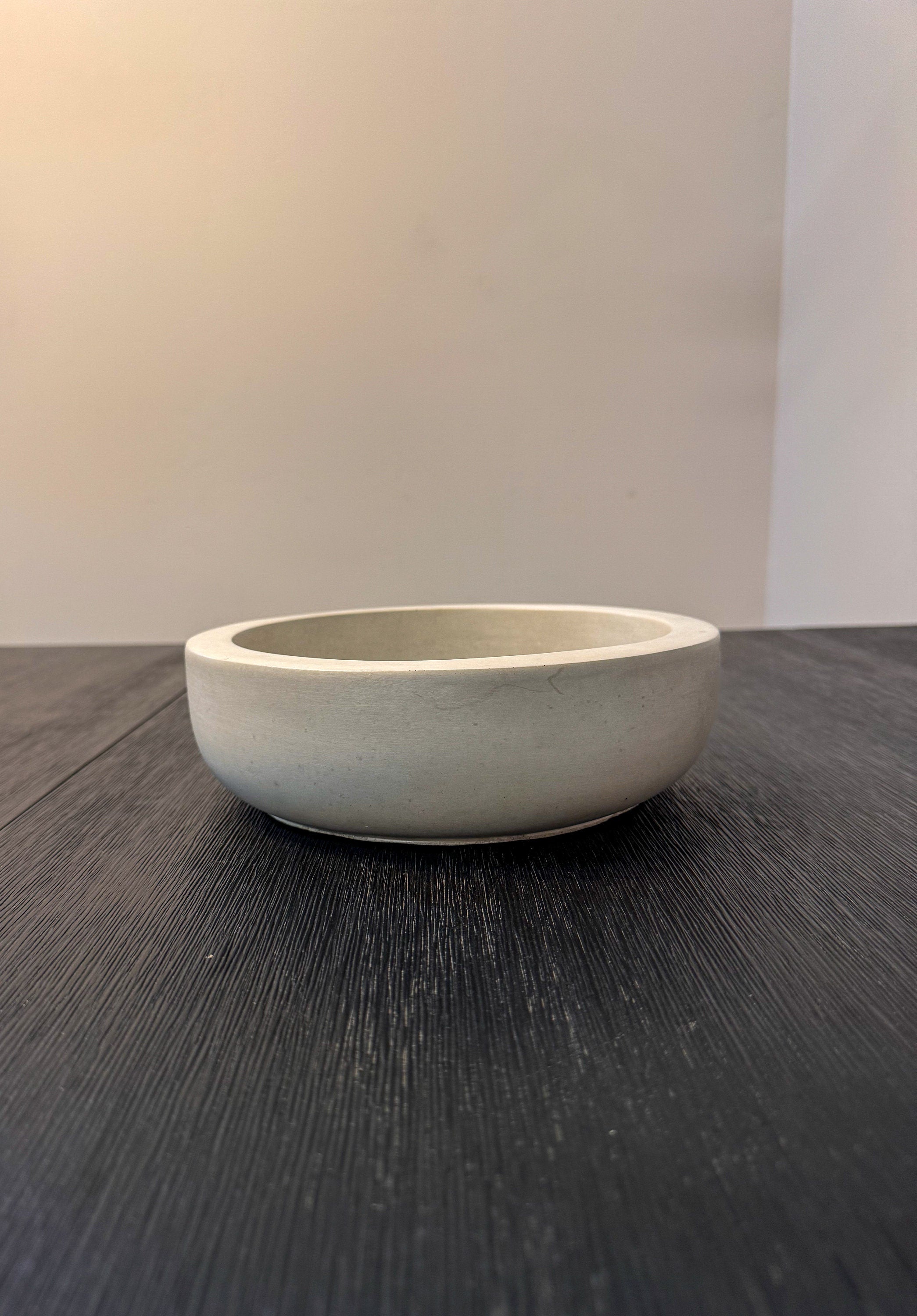 Minimalist Concrete Bowl, 9”, Heavy Modern Bowl, Catch All Dish, Large Cement Bowl, Contemporary Bowl, Centerpeice Decor, Decorative Bowl