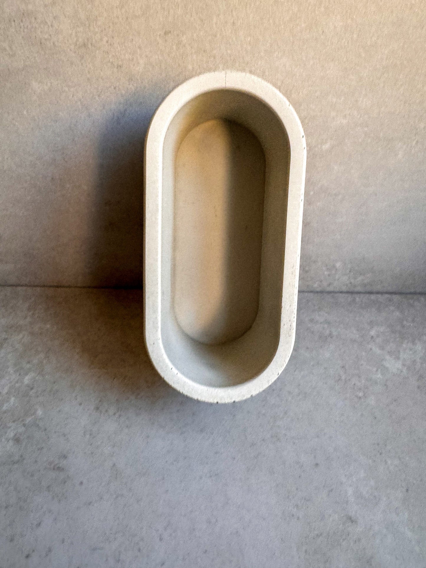 Oval Concrete Planter, Decorative Cement Pot, Trinket Trough, Minimalist Tray, Coffee Table Display, Oval Desk Container, Bathroom Storage