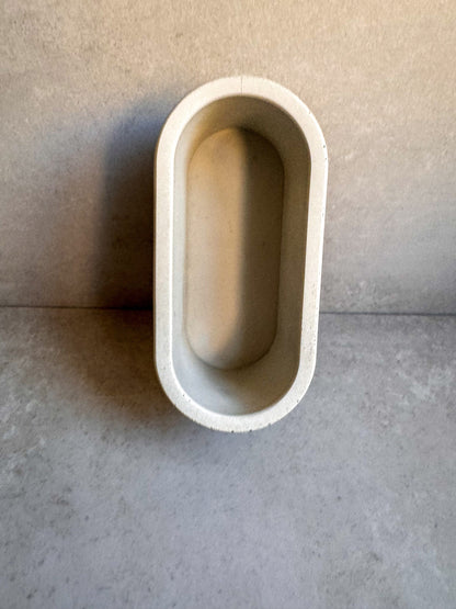 Oval Concrete Planter, Decorative Cement Pot, Trinket Trough, Minimalist Tray, Coffee Table Display, Oval Desk Container, Bathroom Storage