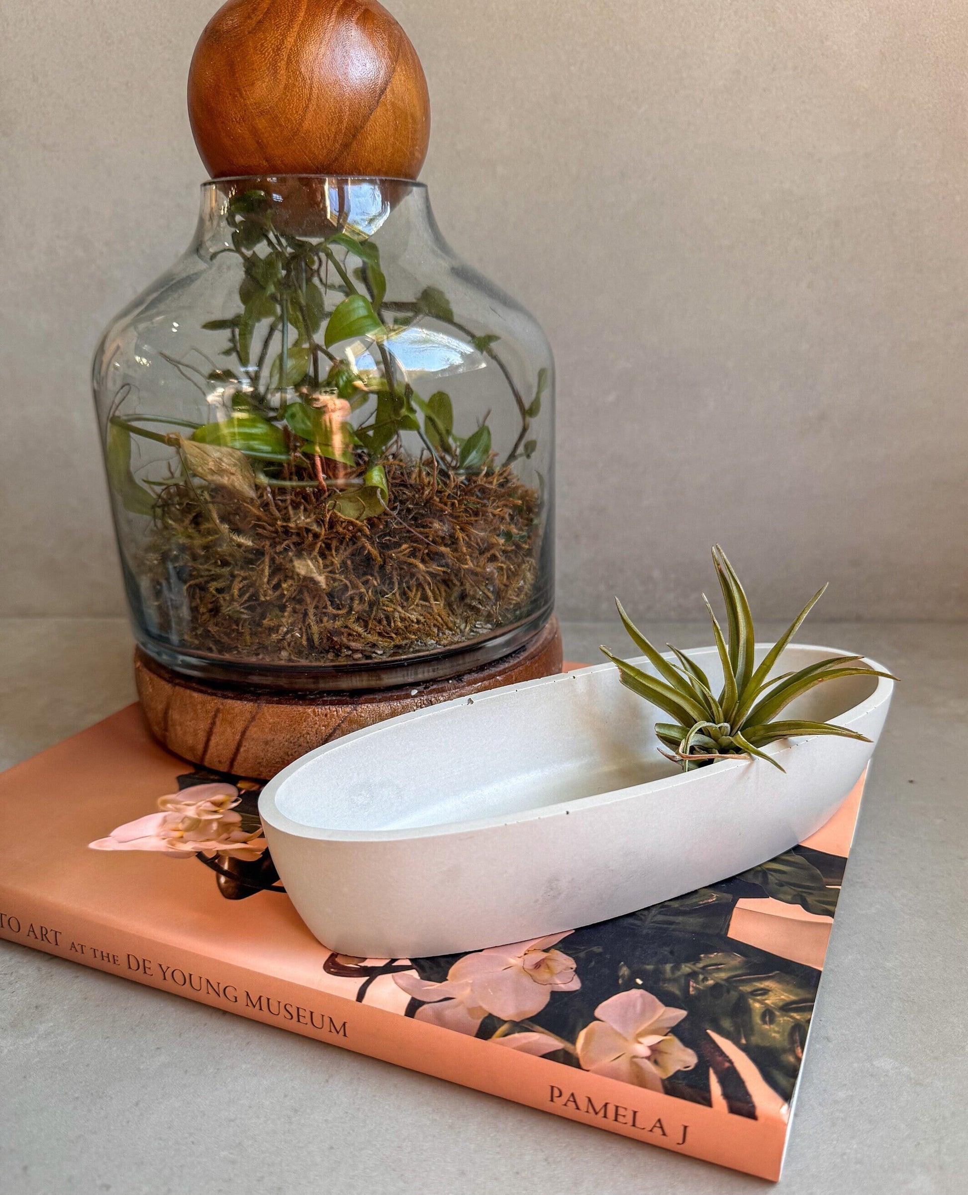 Oval Concrete Tray, Decorative Boat Tray, Trinket Trough, Minimalist Cement Tray, Coffee Table Display, Jewlery Dish, Bathroom Tray