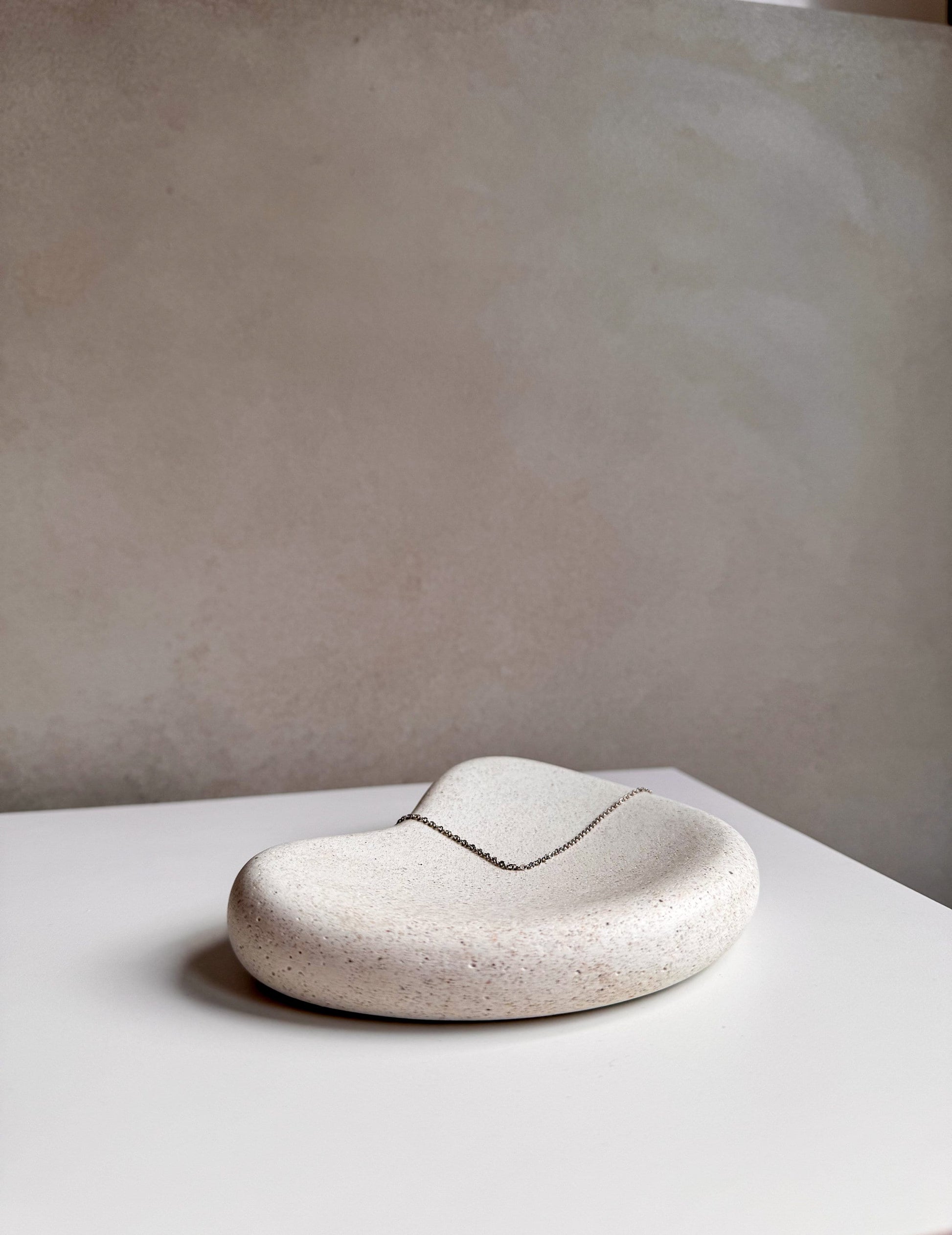 Chunky Pebble Tray, Bean Trinket Tray, Asymmetrical Tray, Oblong Dish, Jewelry Display, Irregular Tray, Cloud Display, Nordic Concrete Decor