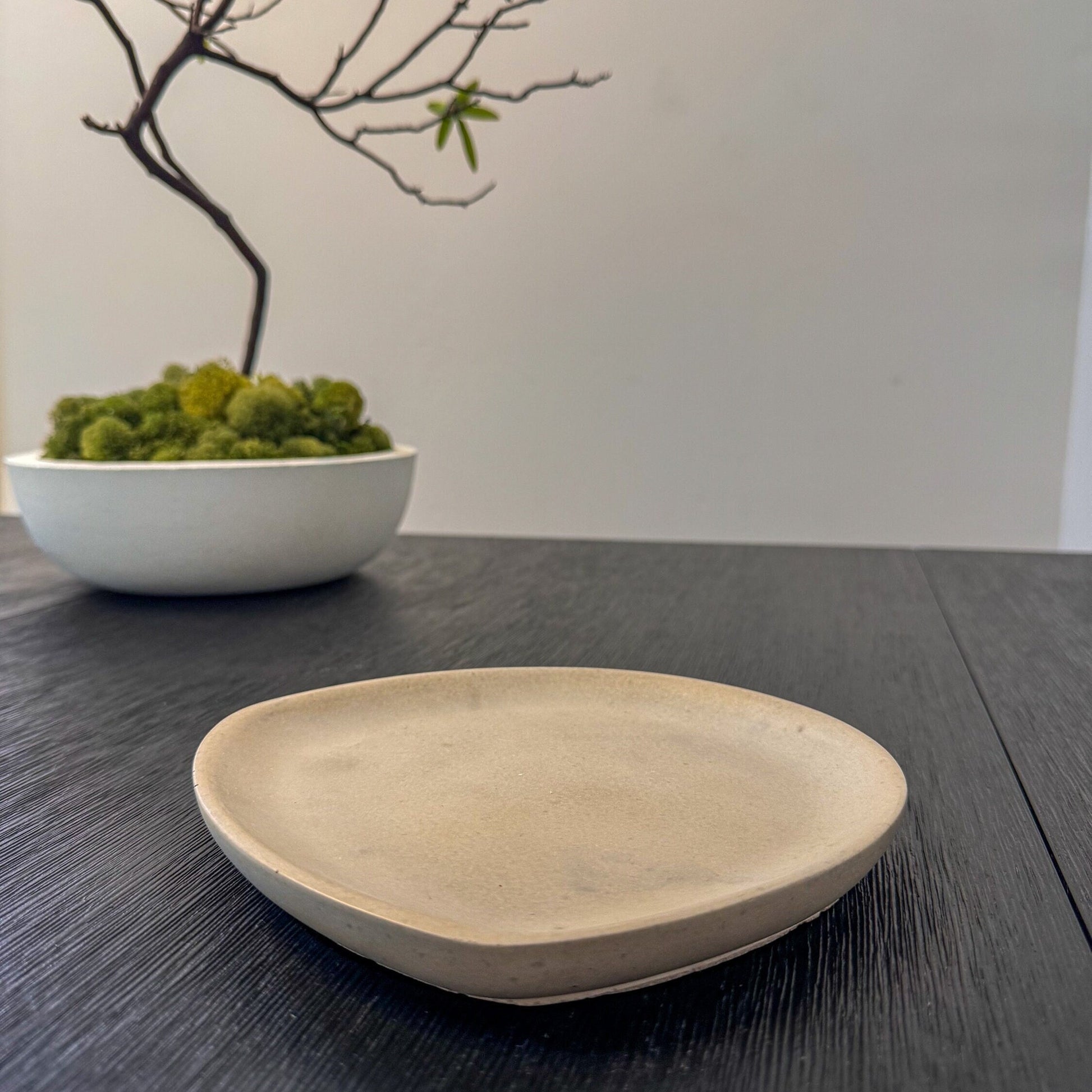 Minimalist Concrete Tray, Decorative Catchall, Asymmetrical Jewelry Display, Oblong Cement Tray, Coffee Table Decor, Modern Bathroom Dish