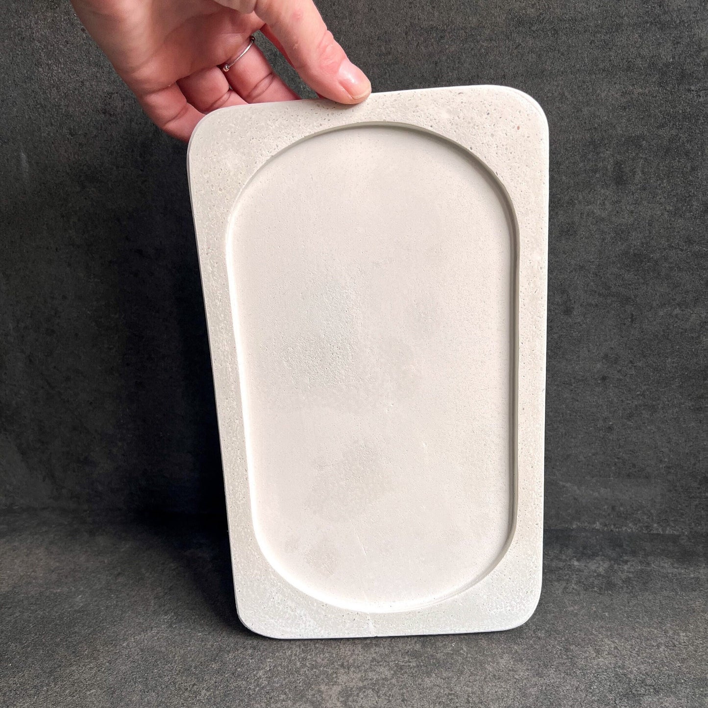 Large Concrete Tray, Decorative Trinket Tray, Minimalist Cement Catchall, Modern Table Accent, Rectangular Bottle Tray, Valet Tray, Japandi