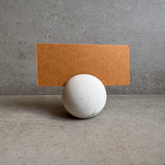 Sphere Concrete Business Card Holder, Round Cement Card Stand, Desk Organizer, Industrial Office Decor, Desk Accessories, Office Gifts, Ball