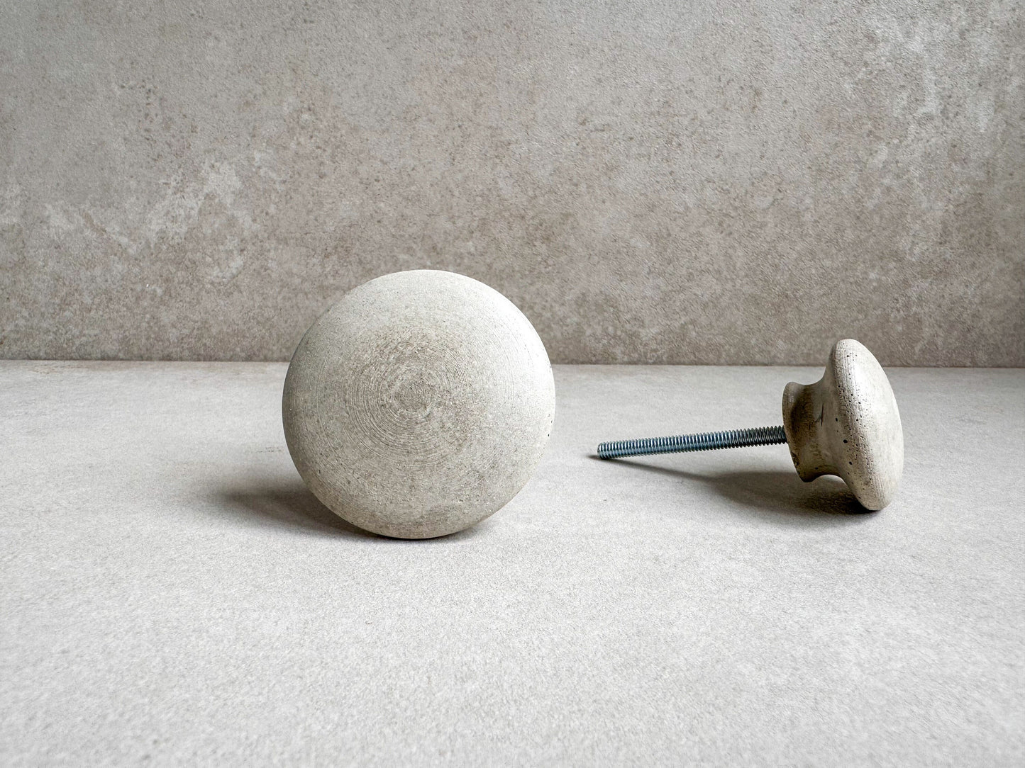 Round Drawer Pull, Concrete Drawer Knob, Cabinet Handle Hardware, Decorative Sphere Peg, Cement Dresser Handle, Minimalist Stone Knob