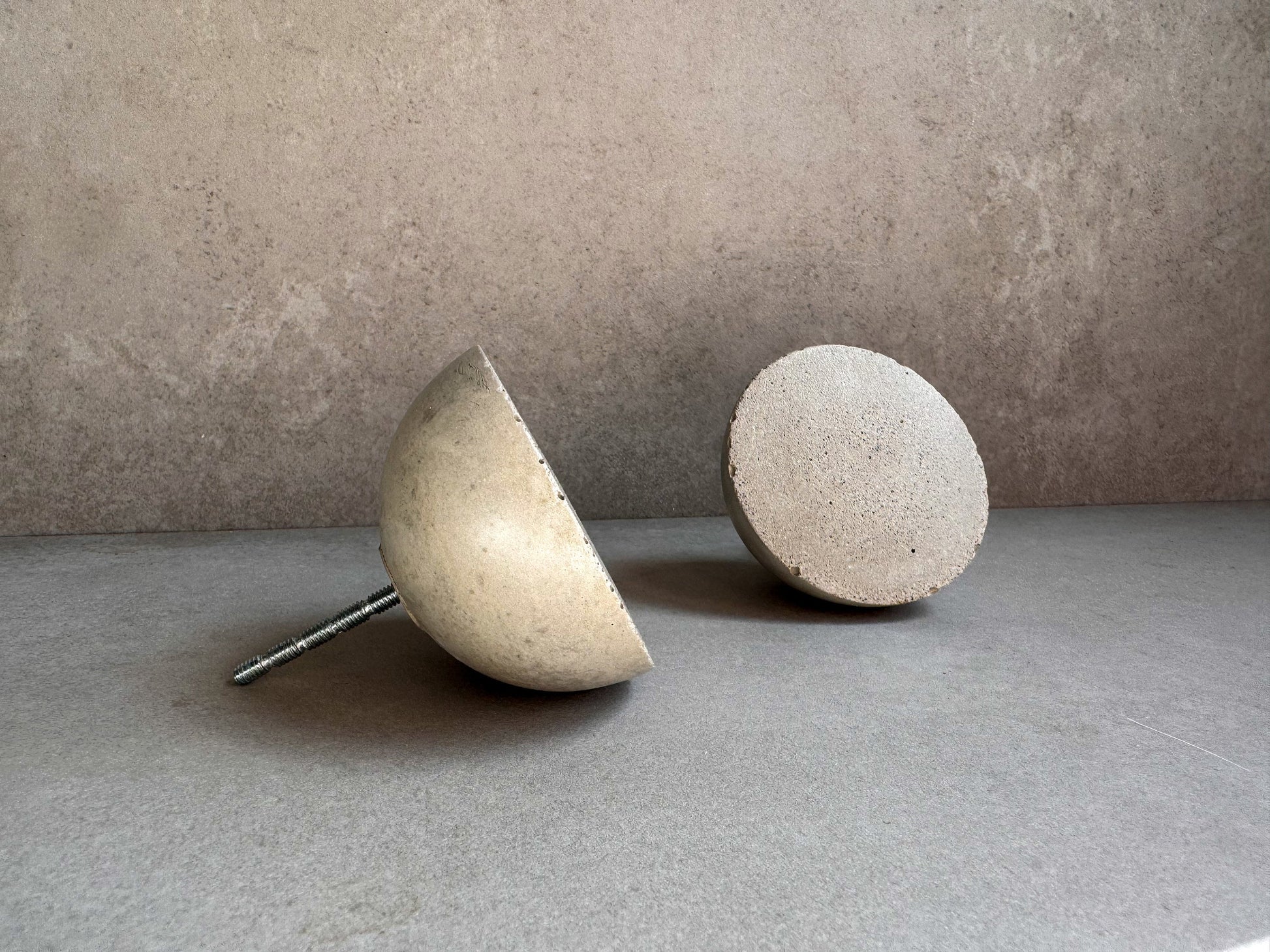 Round Drawer Pull, Concrete Drawer Knob, Cabinet Handle Hardware, Decorative Dome Peg, Cement Dresser Handle, Minimalist Stone Hook