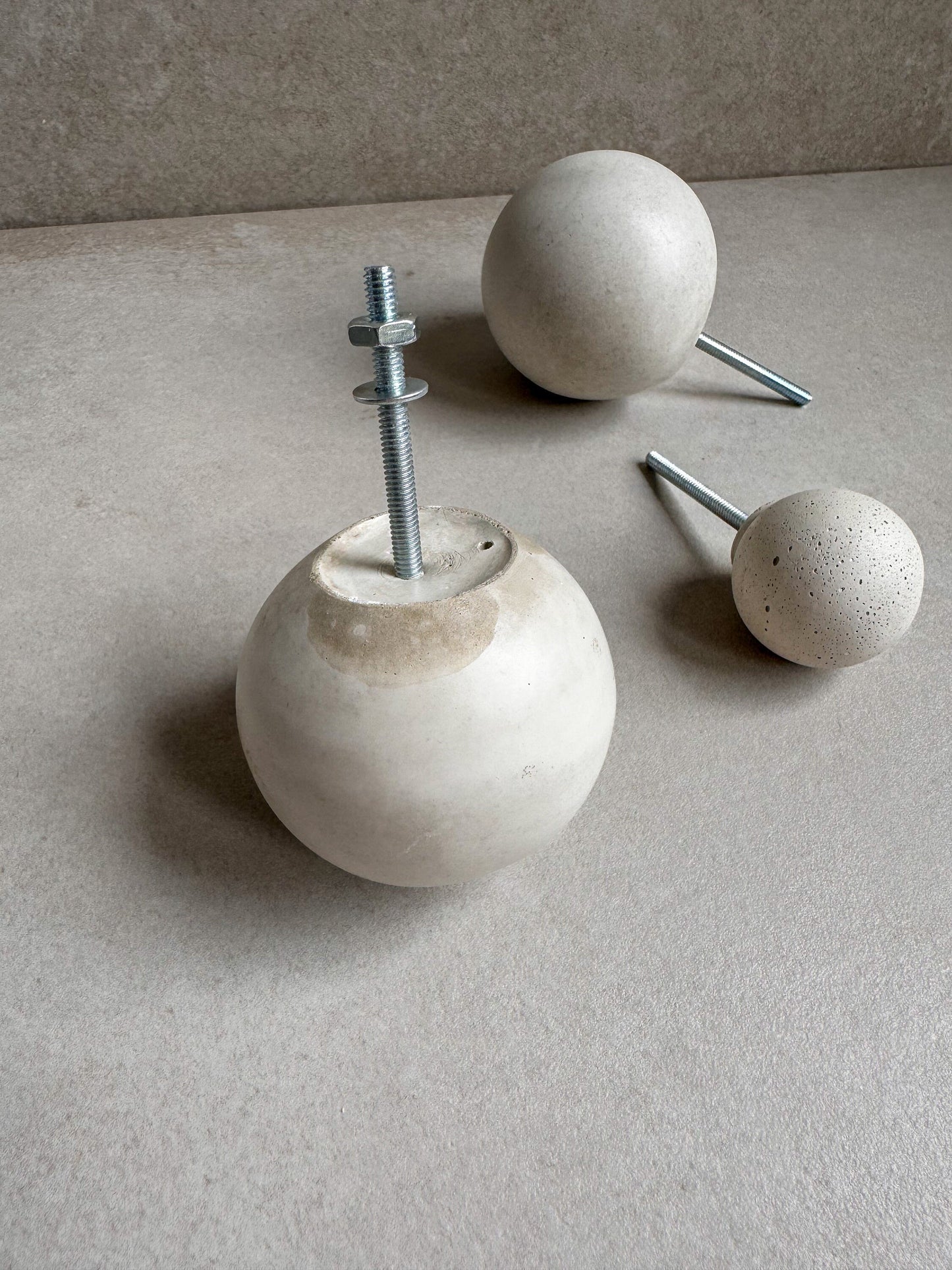 Ball Drawer Pull, Concrete Drawer Knob, Cabinet Handle Hardware, Decorative Sphere Peg, Cement Dresser Handle, Minimalist Stone Knob, Modern