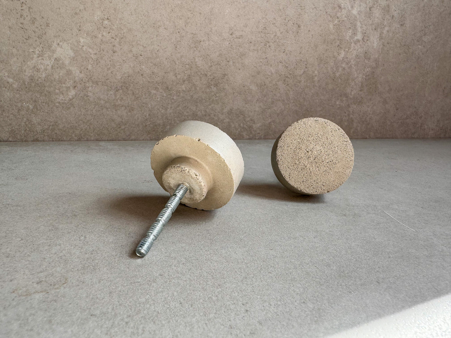 Round Concrete Knob Circular Cement Hook, Hat Hook, Drawer Pull, Decorative Peg, Furniture Hardware, Wall Storage, Minimalist Cabinet Knob