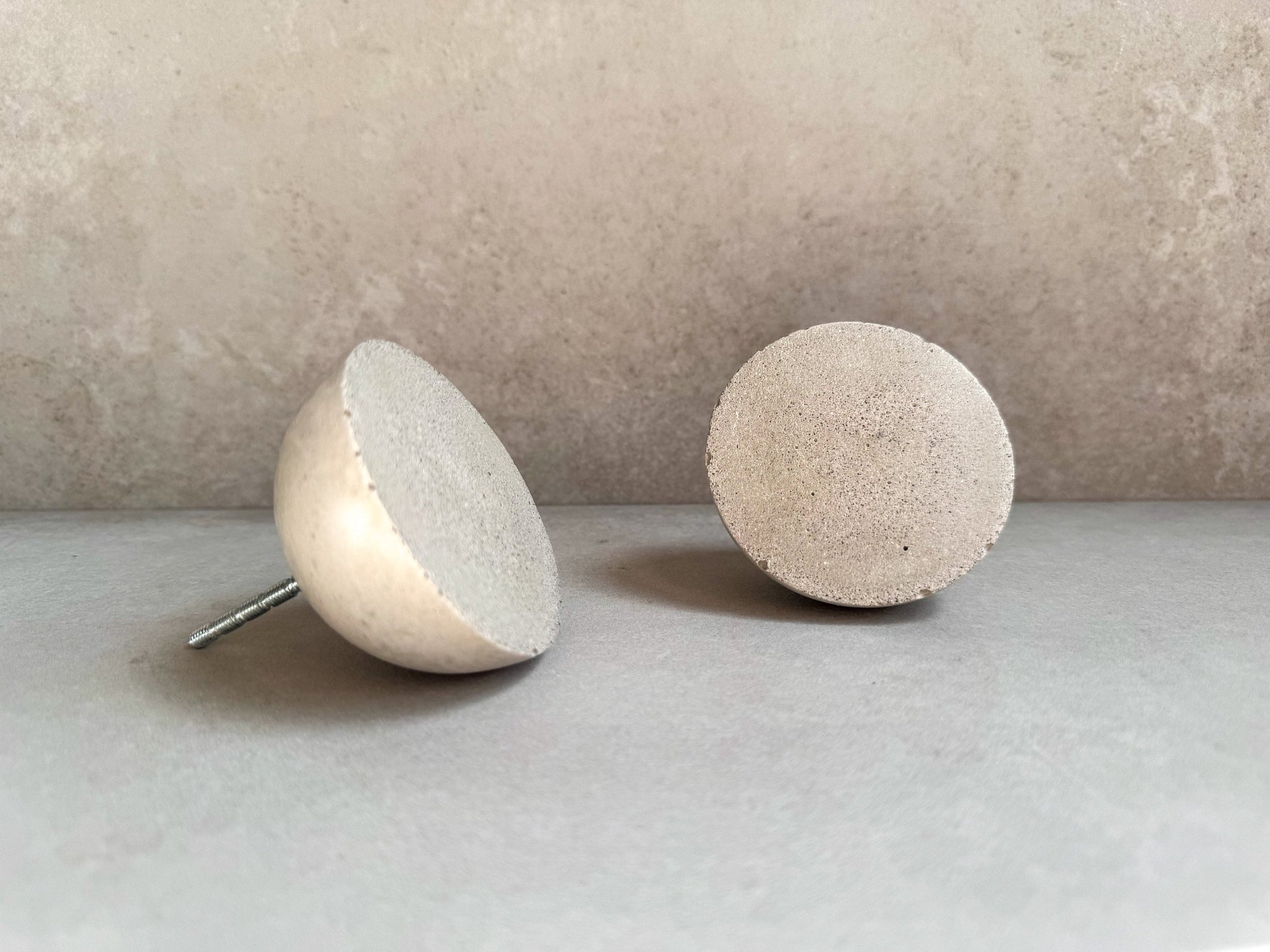 Round Drawer Pull, Concrete Drawer Knob, Cabinet Handle Hardware, Decorative Dome Peg, Cement Dresser Handle, Minimalist Stone Hook