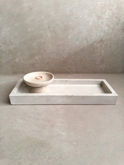 Rectangular Concrete Tray, Entryway Tray, Jewelry Dish, Minimalist Cement Catchall, Soap Bottle Tray, Bathroom Tray, Trinket Holder, Modern