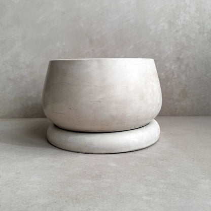 Concrete Planter with Saucer, Modern Plant Pot, Bubble Planter, Decorative Cement Pot, Minimalist Pot with Drainage, Nordic Pot, Chunky Pot