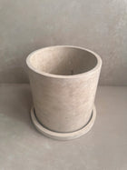 Concrete Planter with Saucer, Large Modern Plant Pot, Bubble Planter, Decorative Cement Pot, Minimalist Pot with Drainage, Tall Nordic Pot