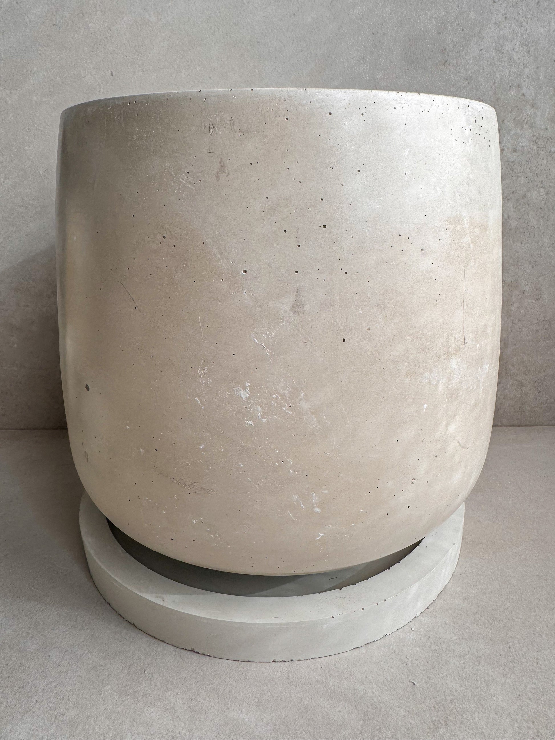 Concrete Planter with Saucer, Large Modern Plant Pot, Bubble Planter, Decorative Cement Pot, Minimalist Pot with Drainage, Tall Nordic Pot