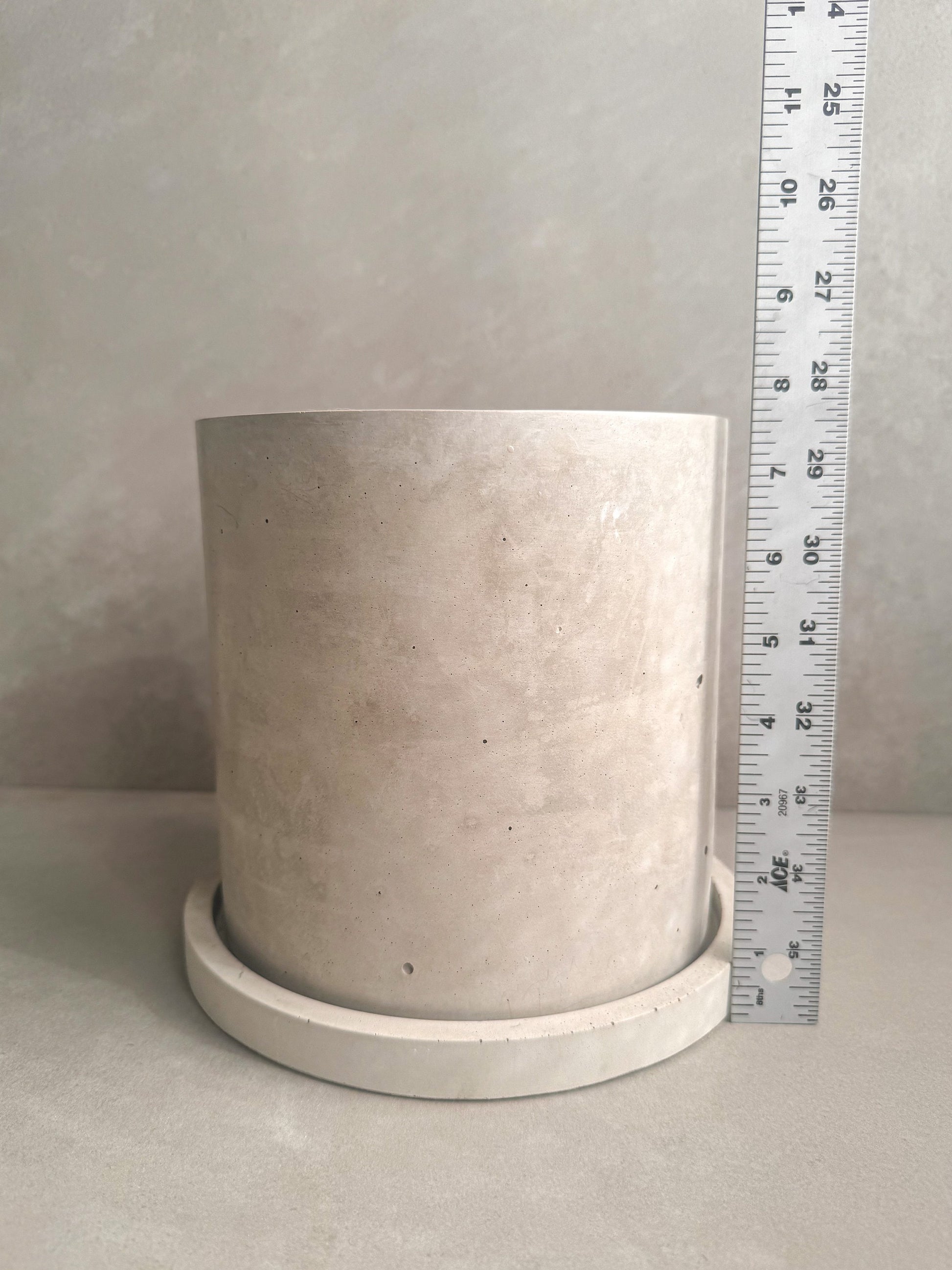 Concrete Planter with Saucer, Large Modern Plant Pot, Bubble Planter, Decorative Cement Pot, Minimalist Pot with Drainage, Tall Nordic Pot