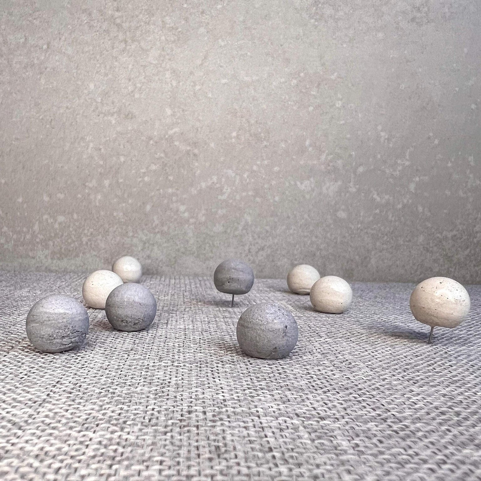 Concrete Ball Push Pins - Set of 10