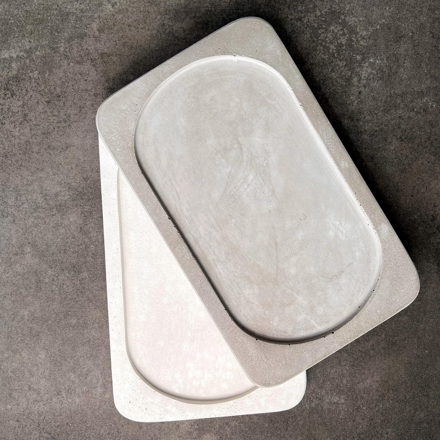 Large Concrete Tray, Decorative Trinket Tray, Minimalist Cement Catchall, Modern Table Accent, Rectangular Bottle Tray, Valet Tray, Japandi