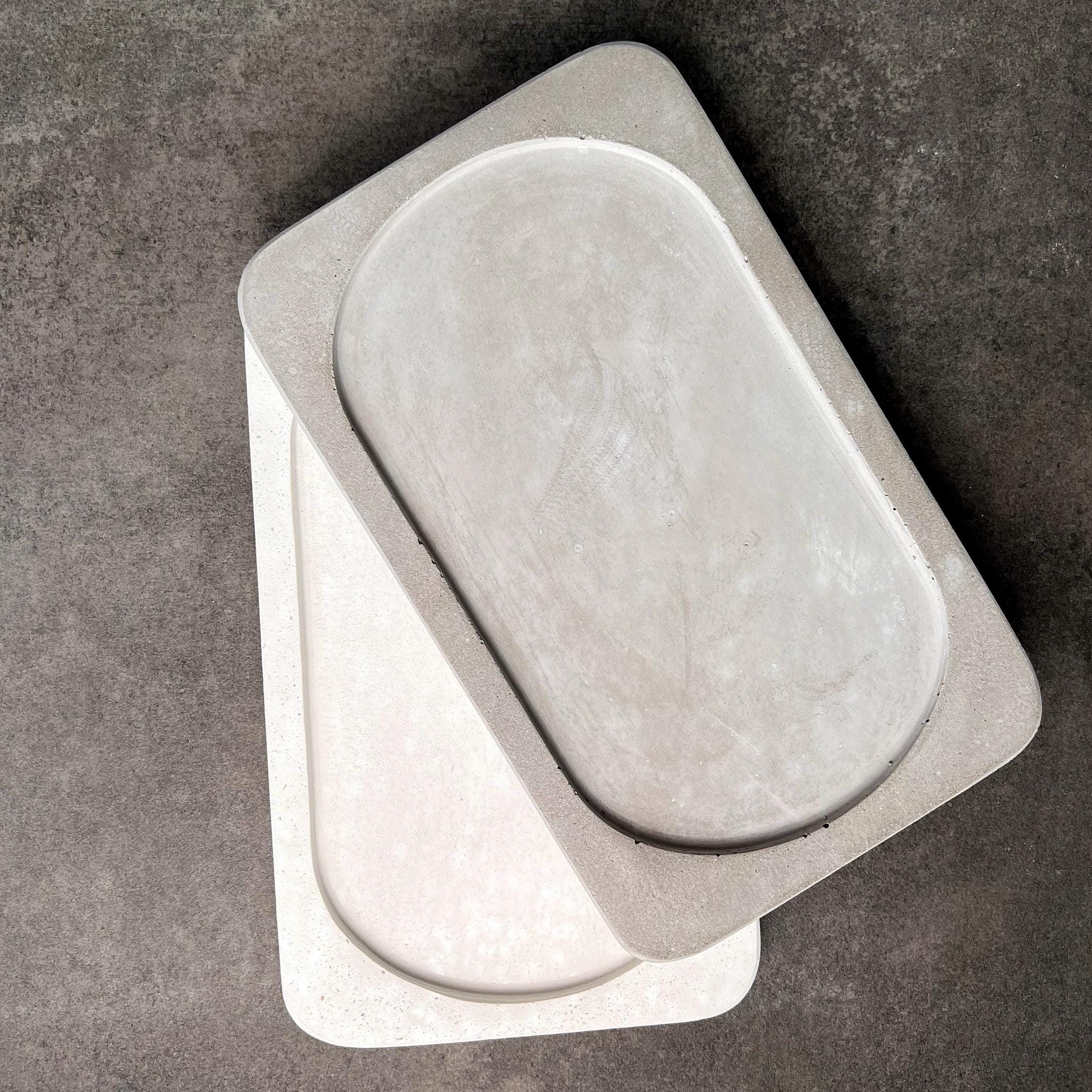 Large Concrete Tray, Decorative Trinket Tray, Minimalist Cement Catchall, Modern Table Accent, Rectangular Bottle Tray, Valet Tray, Japandi