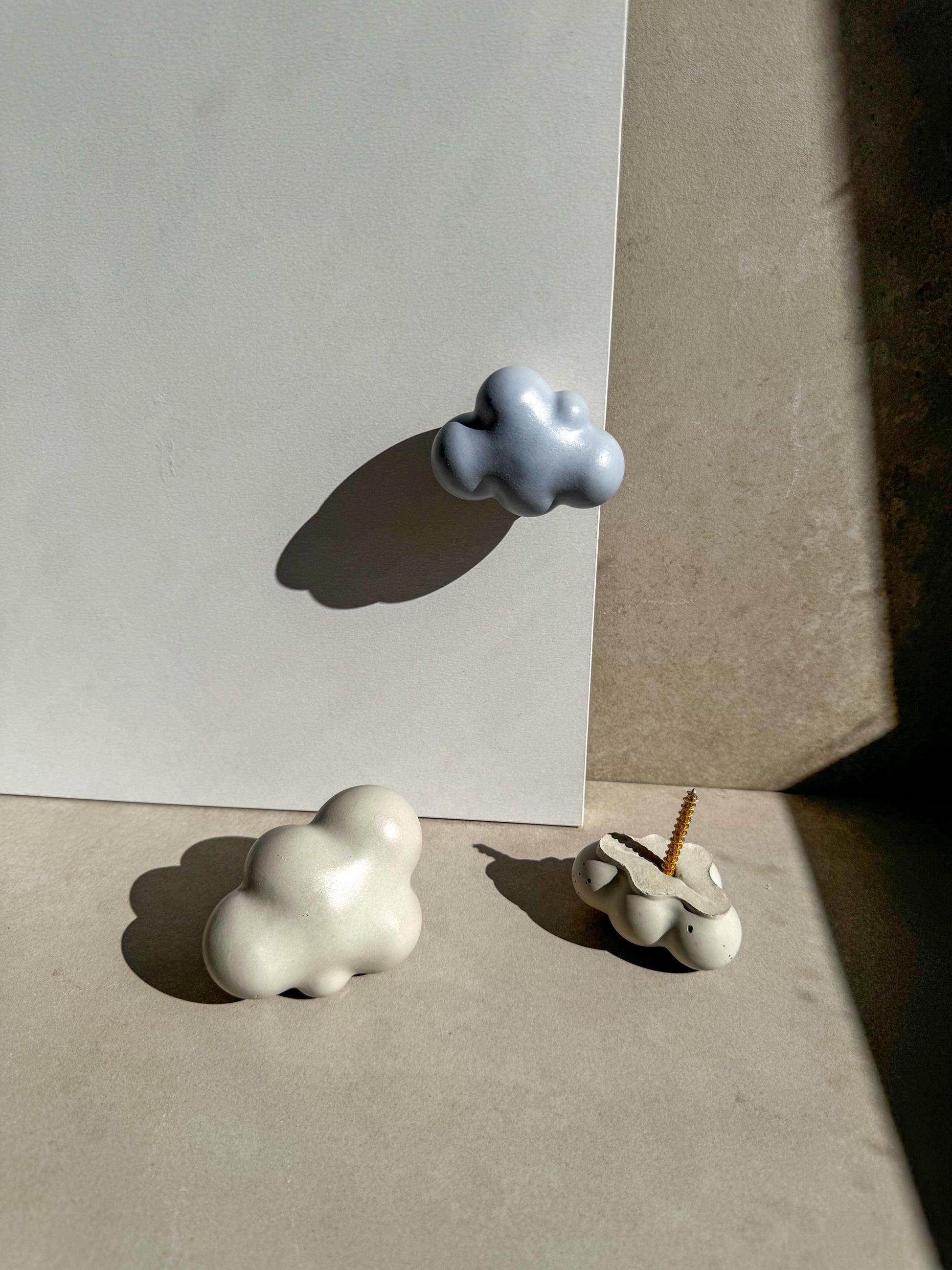 Cloud Concrete Knob, Nursery Cement Decor, Hat Hook, Drawer Pull, Decorative Peg, Furniture Hardware, Wall Storage, Cute Cabinet Handles