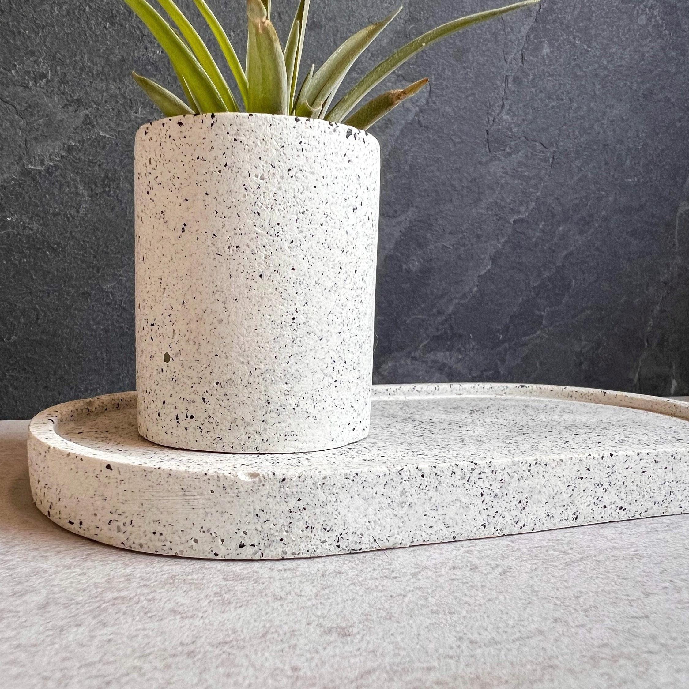 Speckled Oval Concrete Tray, Decorative Stone Tray, Jewelry Holder, Vanity Decor, Cement Tray, Makeup Organizer, Jewlery Dish, Bathroom Tray
