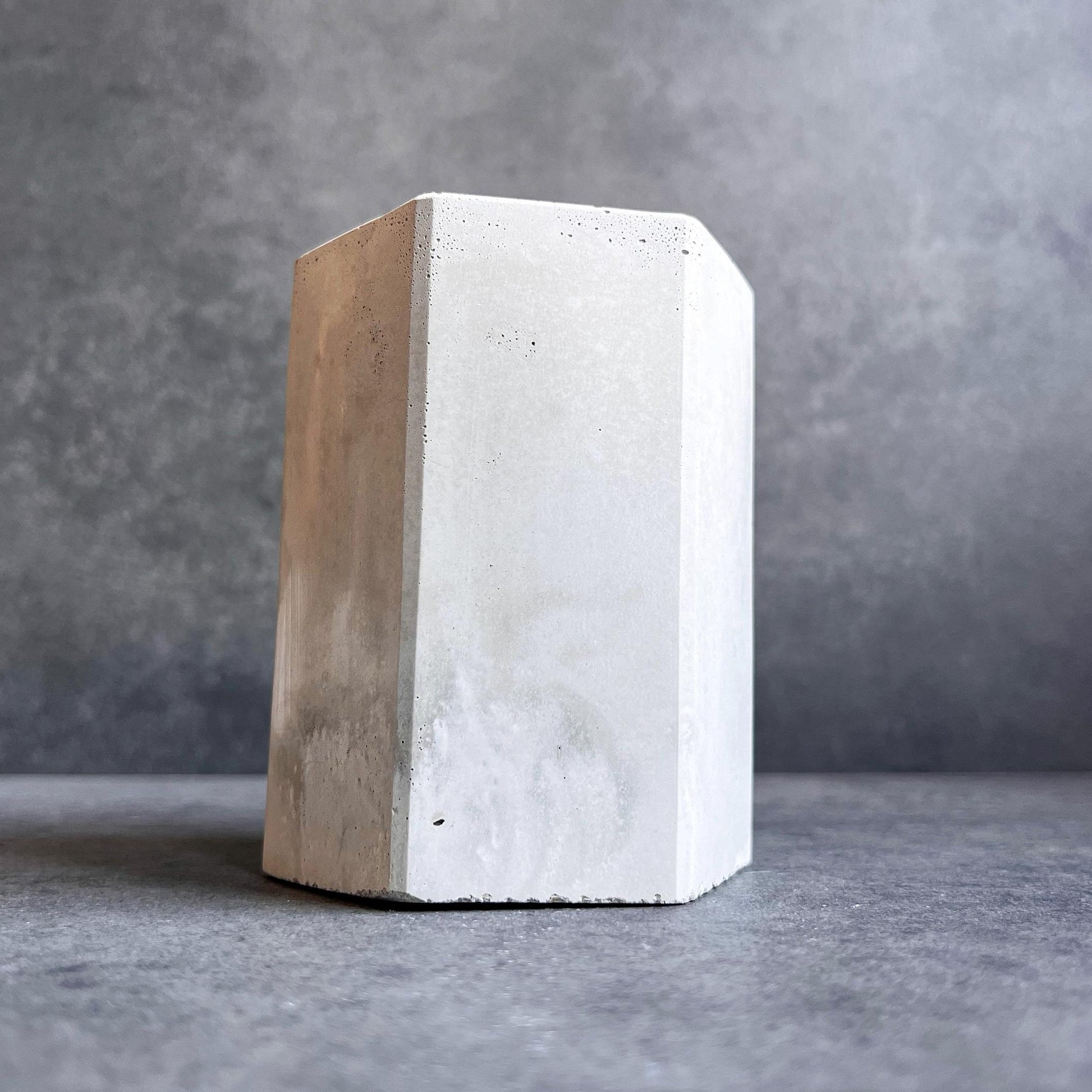 Concrete Pen Holder, Cement Pencil Holder, Utensil Cup, Geometric Office Organization, Octogon Vessel, Industrial Decor, Toothbrush Holder