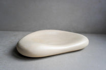 Organic Concrete Tray, Soft Sculptural Catchall, Bean Shaped Jewelry Display, Chunky Japandi Decor, Pebble Trinket Tray, Abstract Dish