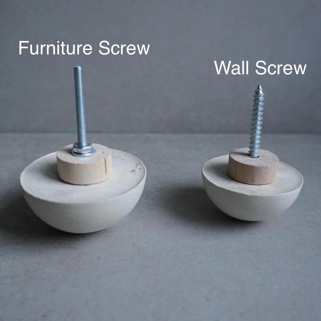Dome Drawer Pull | Concrete Furniture Hook, Cabinet Handle Hardware, Decorative Semi-Sphere Peg, Dresser Handle, Minimalist Stone Knob