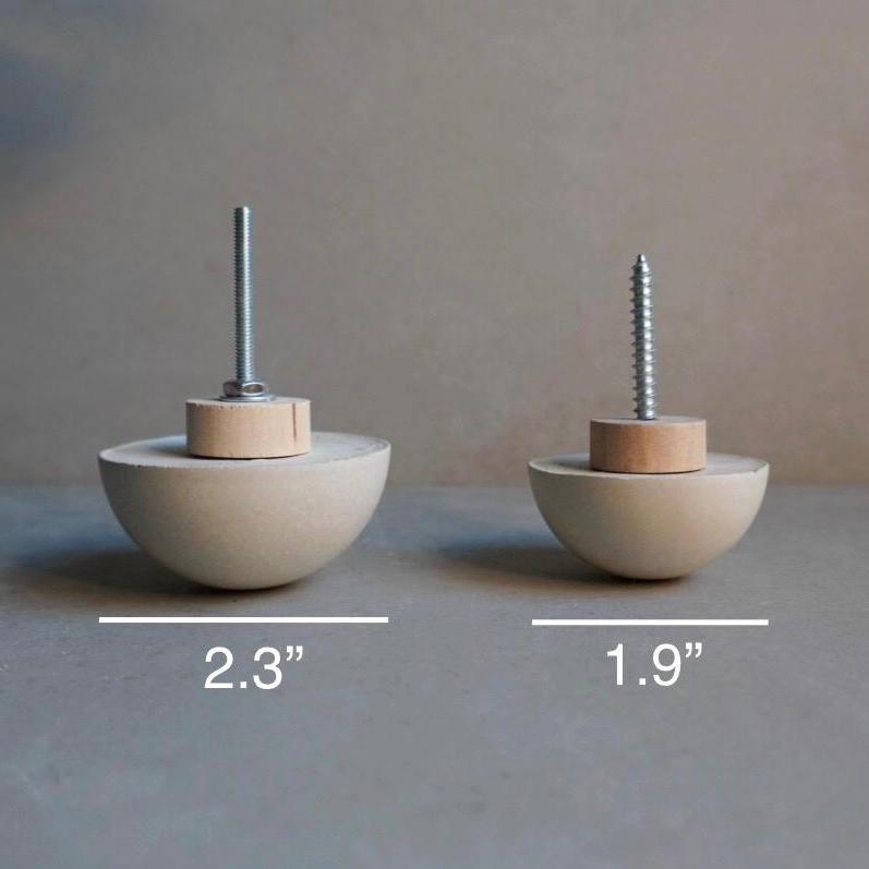 Dome Drawer Pull | Concrete Furniture Hook, Cabinet Handle Hardware, Decorative Semi-Sphere Peg, Dresser Handle, Minimalist Stone Knob