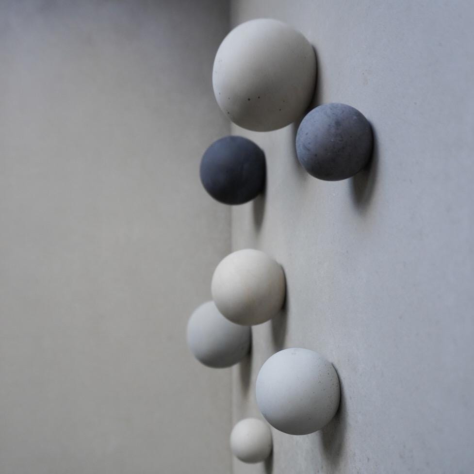 Round Cement Hook, Sphere Knob, Hat Hook, Modern Hook, Decorative Peg, Entryway Coat Hook, Wall Storage, Ball Hanger, Natural