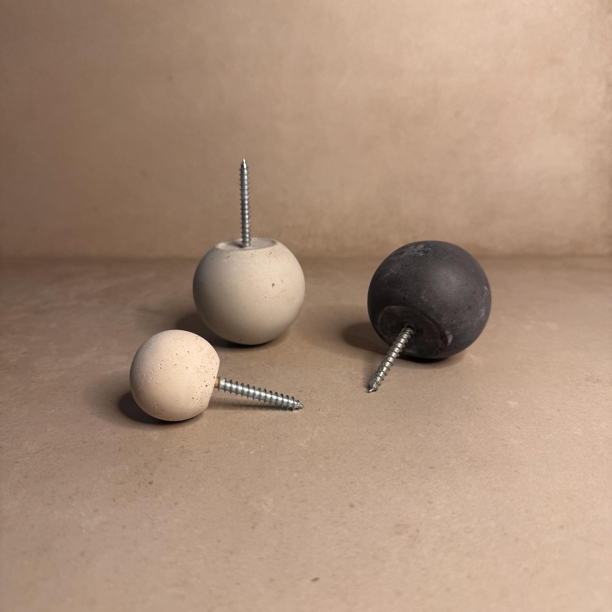Round Cement Hook, Sphere Knob, Hat Hook, Modern Hook, Decorative Peg, Entryway Coat Hook, Wall Storage, Ball Hanger, Natural