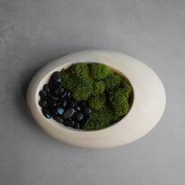 Concrete Ikebana Vase | Kokedama Display Vessel, Bonsai Pot with Drainage, Japandi Pot with Saucer, Pebble Pot, Calm Aesthetic, Wabi Sabi