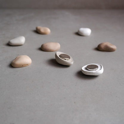 Pebble Magnets | Neodymium Concrete Magnets, Neutral Home Decor, Minimalist Fridge Magnets, River Stone Decor, Wabi Sabi, Calming Aesthetic