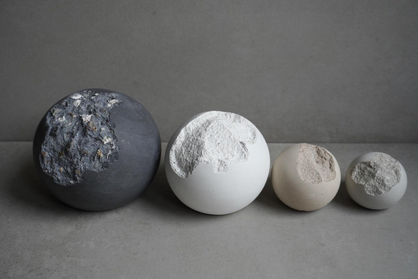 Wabi Sabi Concrete Sphere, Live Edge Ball, Broken Cement Bookend, Irregular Orb, Imperfect Photography Prop, Photoshoot Display, Shelf Art