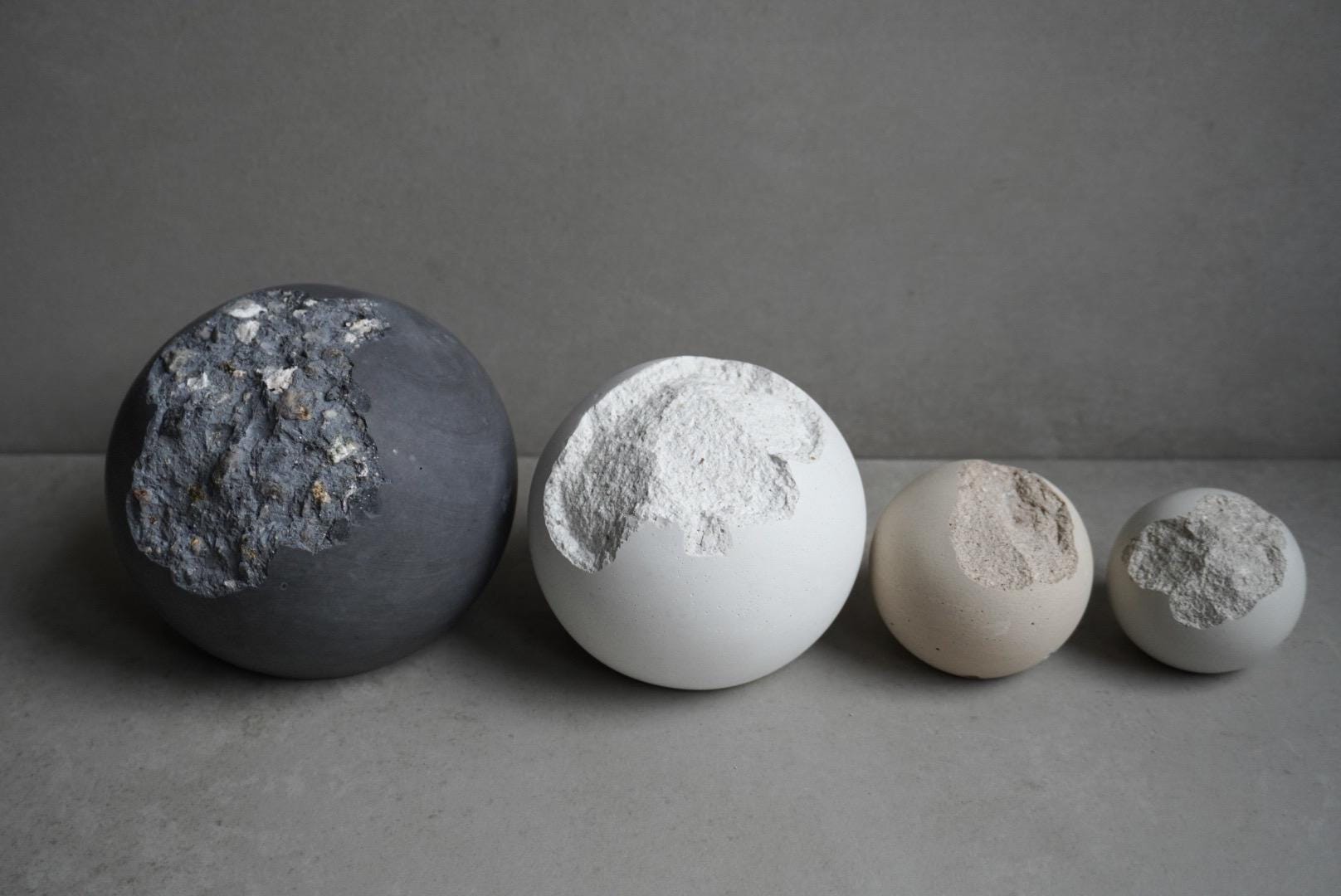 Wabi Sabi Concrete Sphere, Live Edge Ball, Broken Cement Bookend, Irregular Orb, Imperfect Photography Prop, Photoshoot Display, Shelf Art