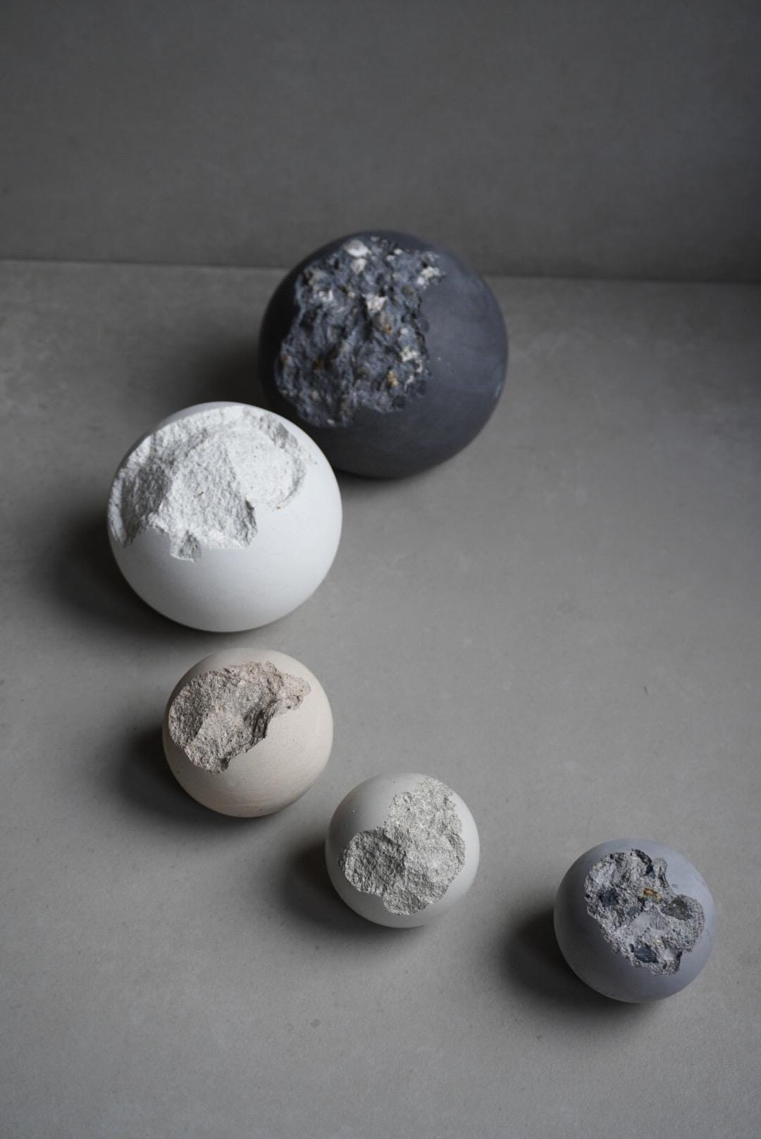 Wabi Sabi Concrete Sphere, Live Edge Ball, Broken Cement Bookend, Irregular Orb, Imperfect Photography Prop, Photoshoot Display, Shelf Art