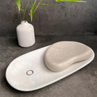 Large Oval Concrete Tray, Decorative Tray, Jewelry Display, Minimalist Cement Catchall, Table Decor, Scandi Organizer, Bathroom Bottle Tray