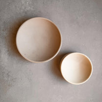 Round Concrete Bowl with Straight Sides | Minimalist Catchall, Decorative Entryway Bowl, Japandi Home Decor, Neutral Decor, Warm Tone Tray