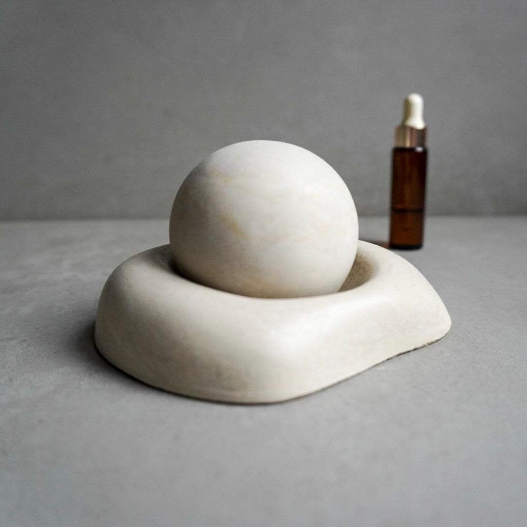 Passive Essential Oil Diffuser, Aromatherapy Ball, Concrete Dome Diffuser, Cement Decor, Fragrance Air Freshener, Diffusing Stone, Japandi