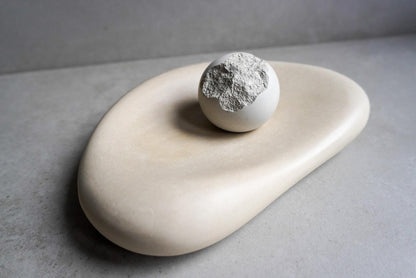 Organic Concrete Tray, Soft Sculptural Catchall, Bean Shaped Jewelry Display, Chunky Japandi Decor, Pebble Trinket Tray, Abstract Dish