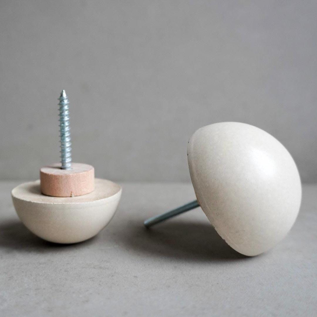 Dome Drawer Pull | Concrete Furniture Hook, Cabinet Handle Hardware, Decorative Semi-Sphere Peg, Dresser Handle, Minimalist Stone Knob