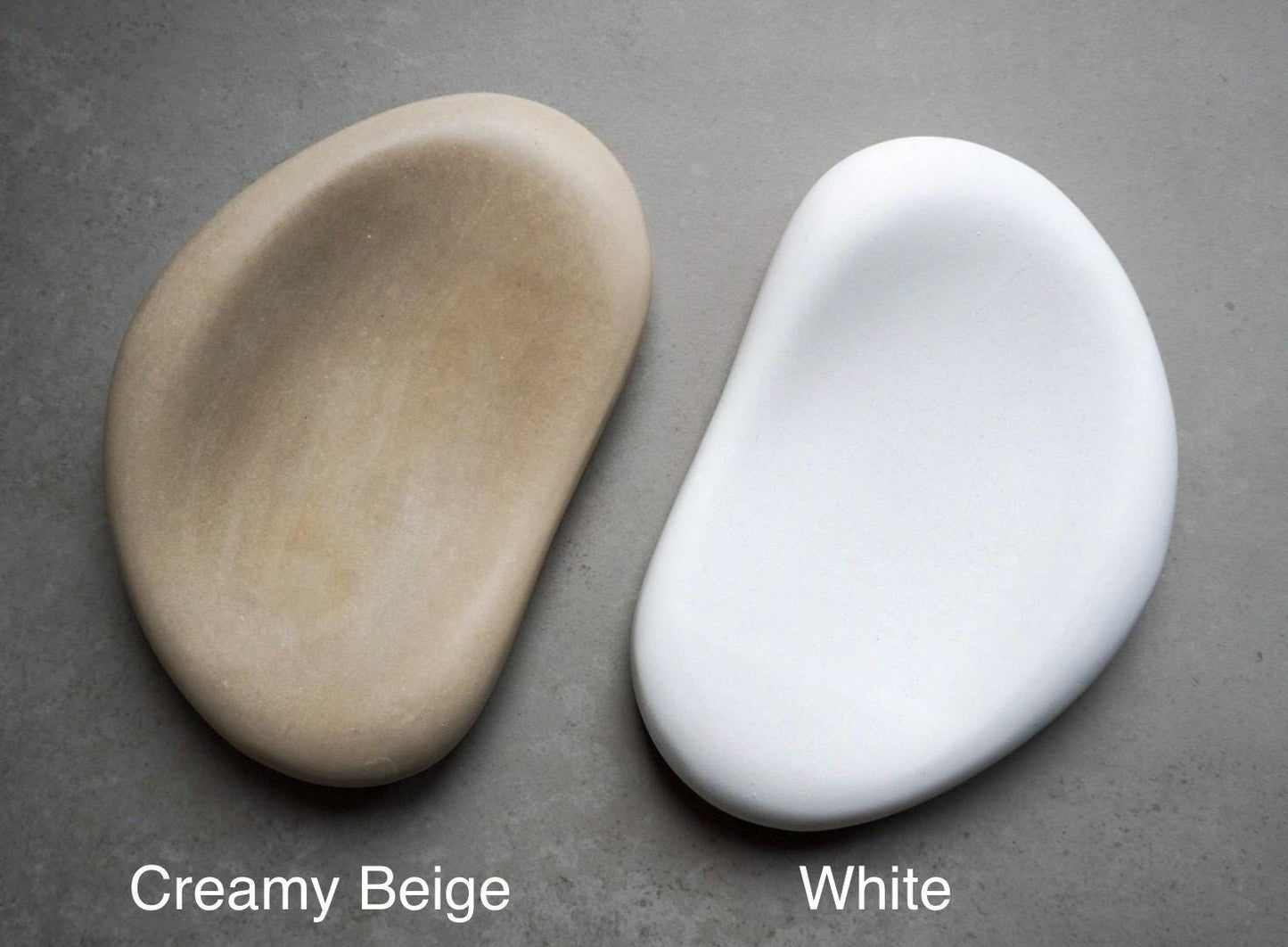 Organic Concrete Tray, Soft Sculptural Catchall, Bean Shaped Jewelry Display, Chunky Japandi Decor, Pebble Trinket Tray, Abstract Dish