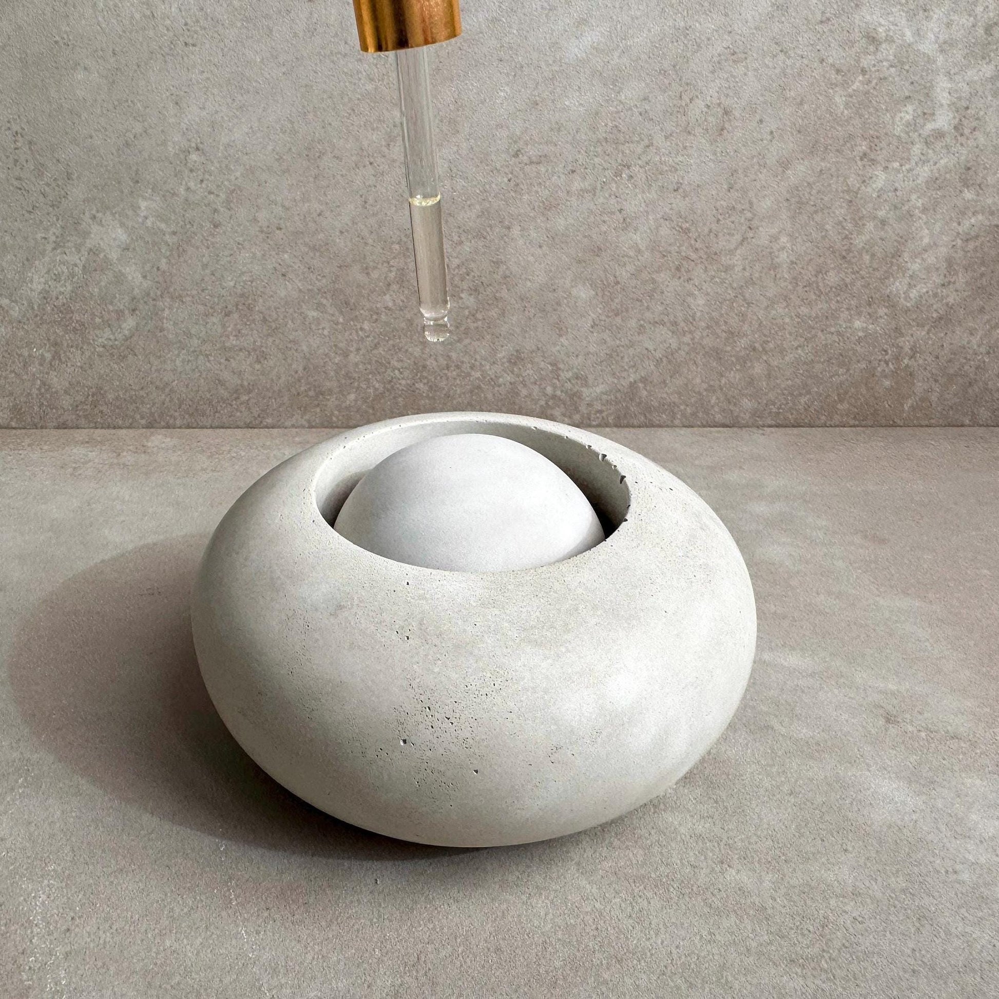 Passive Essential Oil Diffuser, Aromatherapy Ball, Concrete Dome Diffuser, Cement Decor, Fragrance Air Freshener, Diffusing Stone, Japandi