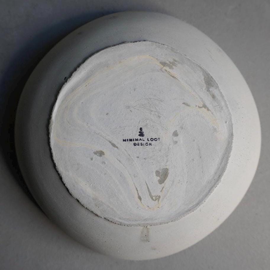 Wavy Concrete Bowl | Asymmetrical Catchall, Decorative Tray, Organic Shaped Trinket Tray, Sculptural Japandi Decor, Curvy Stone Homewares