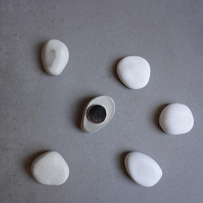 Pebble Magnets | Neodymium Concrete Magnets, Neutral Home Decor, Minimalist Fridge Magnets, River Stone Decor, Wabi Sabi, Calming Aesthetic