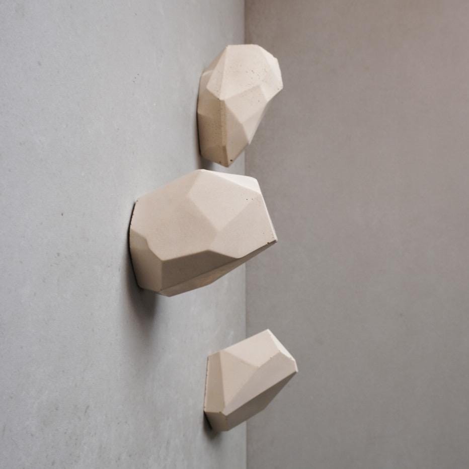 Geometric Wall Hook, Concrete Wall Hook, Irregular Knob, Towel Hook, Wall Hanger, Cement Wall Decor, Minimalist, Modern Wall Peg