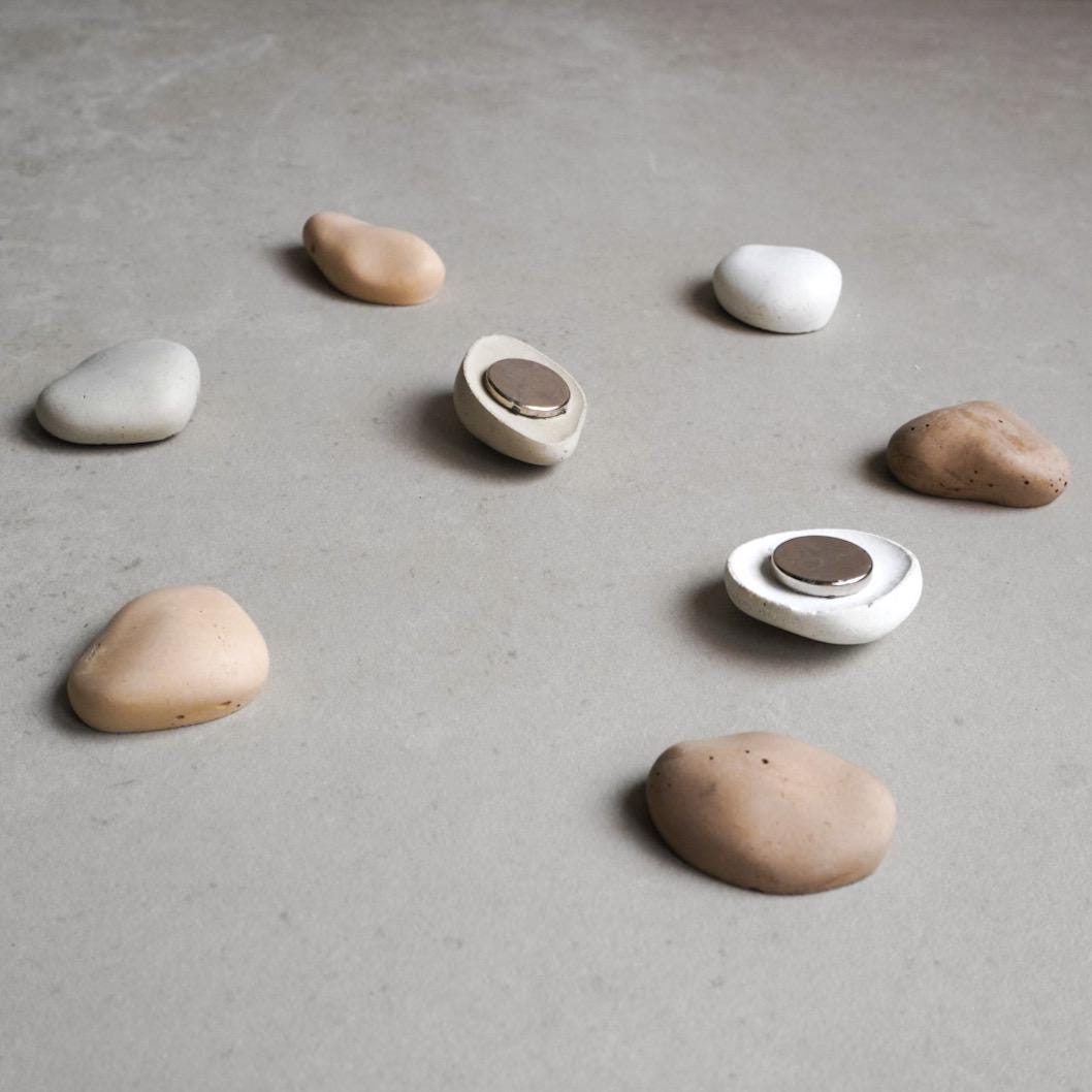 Pebble Magnets | Neodymium Concrete Magnets, Neutral Home Decor, Minimalist Fridge Magnets, River Stone Decor, Wabi Sabi, Calming Aesthetic